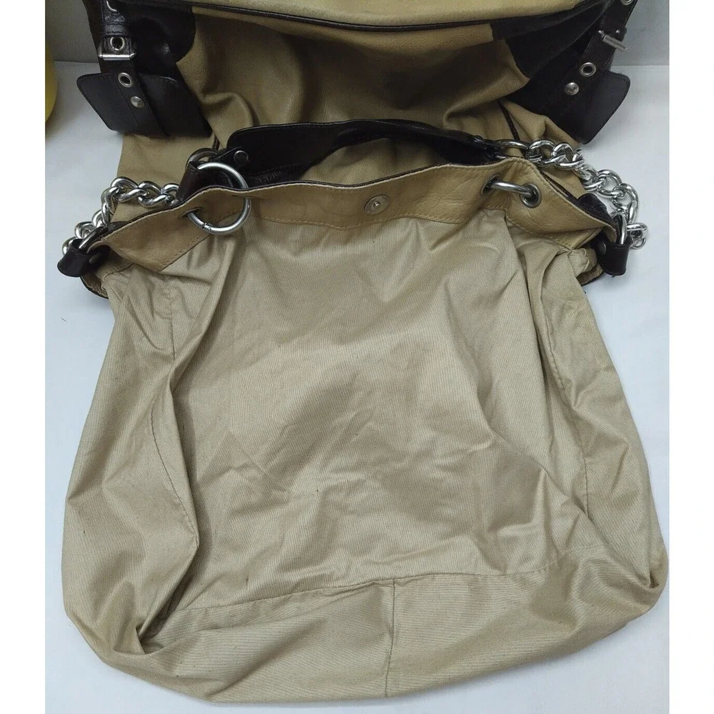 Doncaster Tan Leather Chain Strap Double Handle Satchel Shoulder Bag